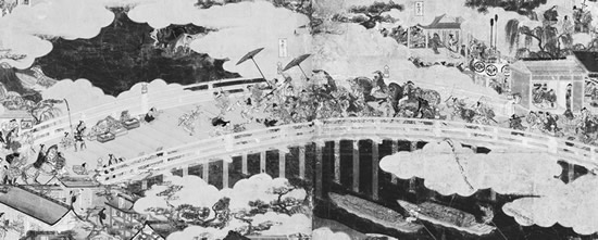 重文「洛中洛外図?風舟木本」右隻(部分) 岩佐又兵衛筆江戸時代・17世紀 東京国立博物館蔵